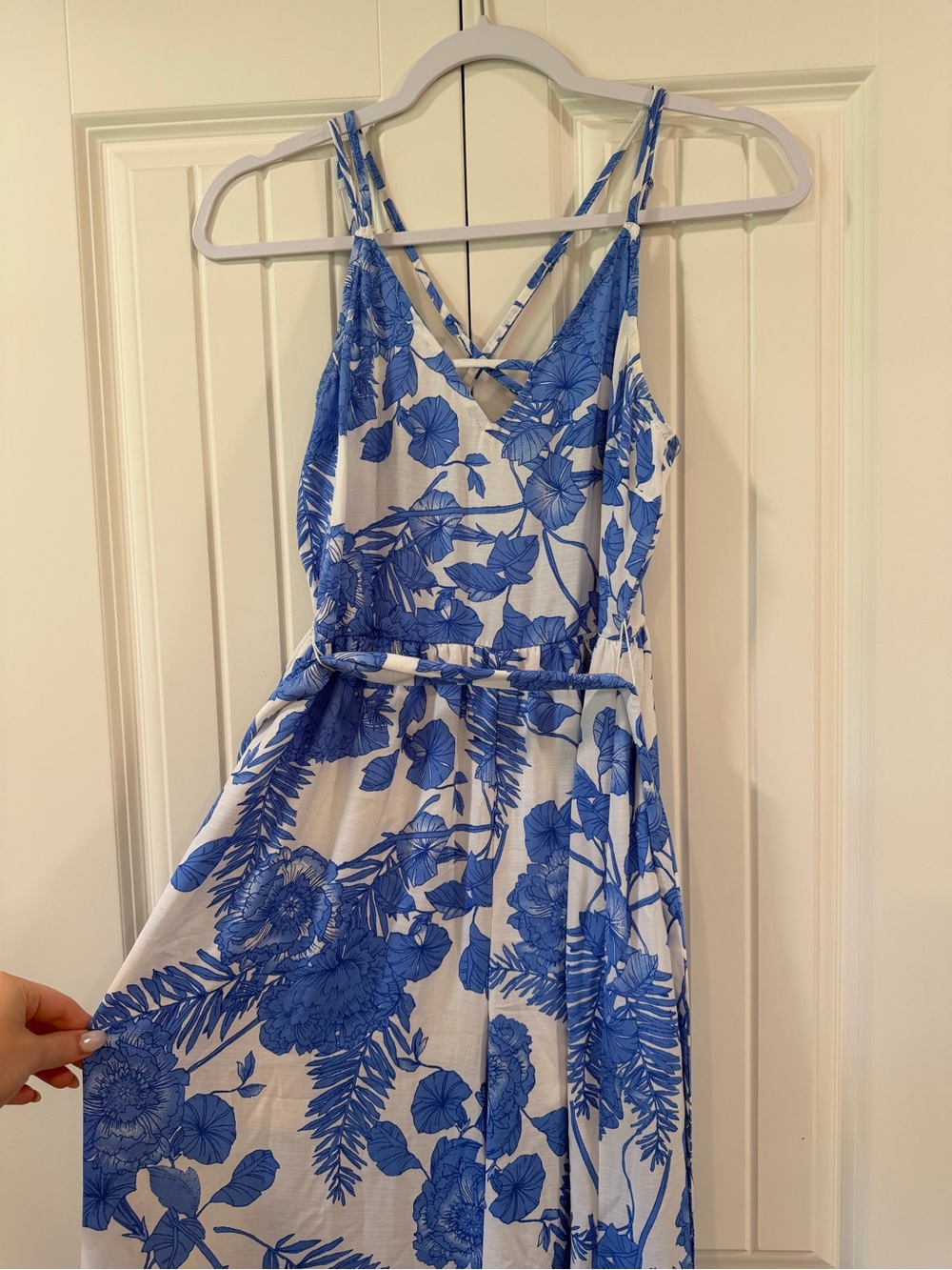 Blue Floral Strappy Summer Romper